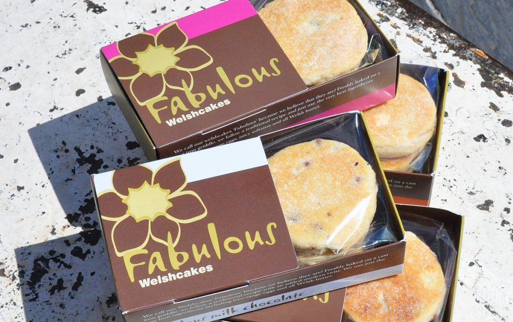 Packaging for Fabulous Welshcakes - Four Boxes Stacked Up