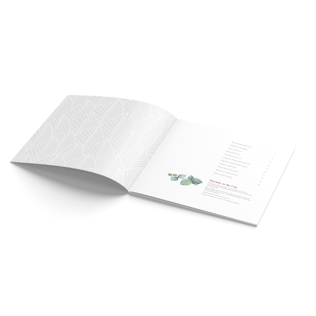 Laguna Spa brochure laid out showing the design