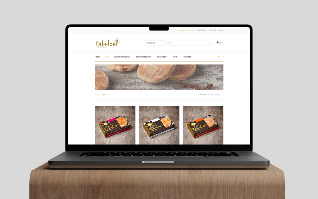 The Fabulous Welshcakes eCommerce Website shown on a laptop