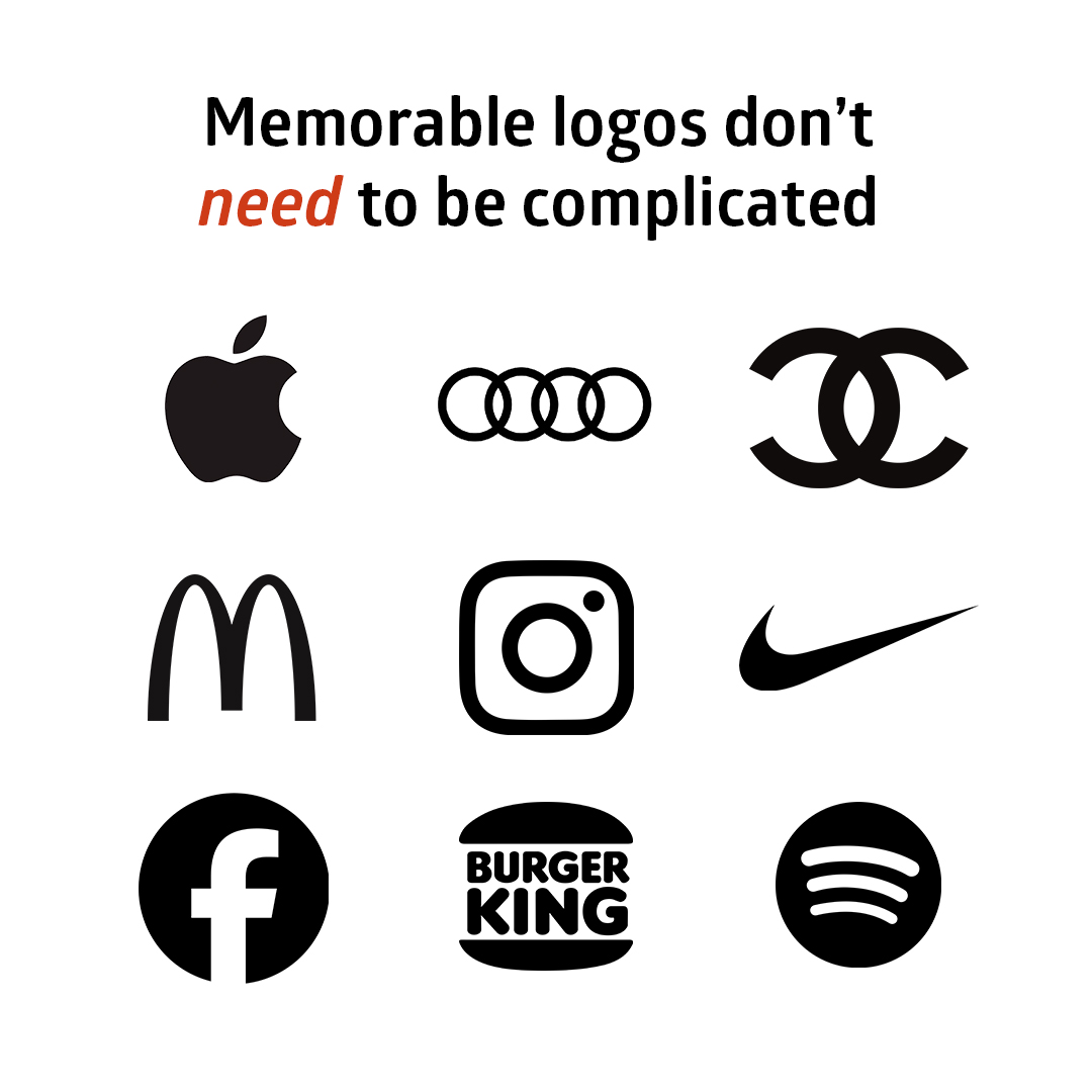 Simple logo designs - Apple, Audi, Coco Chanel, Nike and more...